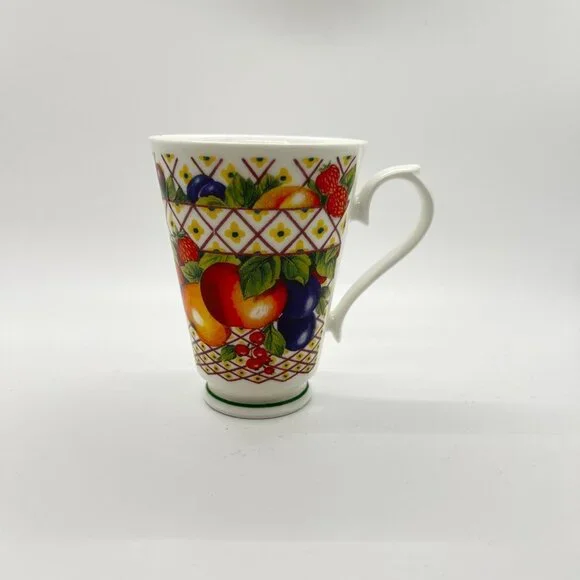 Evesham -Roy Kirkham Colorful Fruits Footed Cup - Fine Bone China - England - Picture 5 of 8